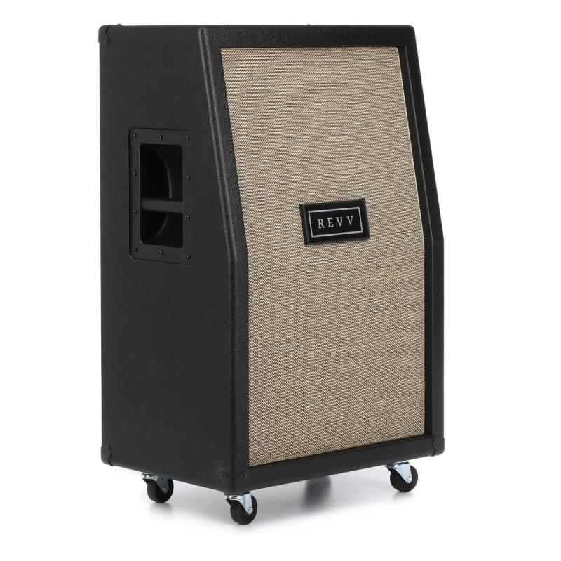 Revv 2x12 Extension Cabinet, Vertical Slanted, Black, Black Grill - RV30 RV-212VSL-RV30