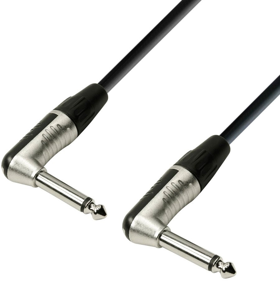 Adam Hall K4 IRR 0150 Cable Instrumento REAN de Jack 6,3 acodado a Jack 6,3 mono 1,5 m K4 IRR 0150