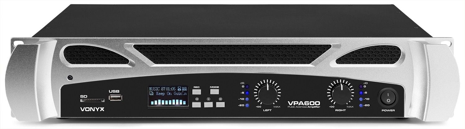 VONYX VPA-600 Etapa de Potencia 2x 300W MP3, Bluetooth 172095 VPA-600