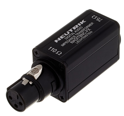Neutrik NADITBNC-FX Conector de cable XLR Hembra Entrada de 110 Ω - Salida BNC Hembra de 75 Ω NADITBNC-FX