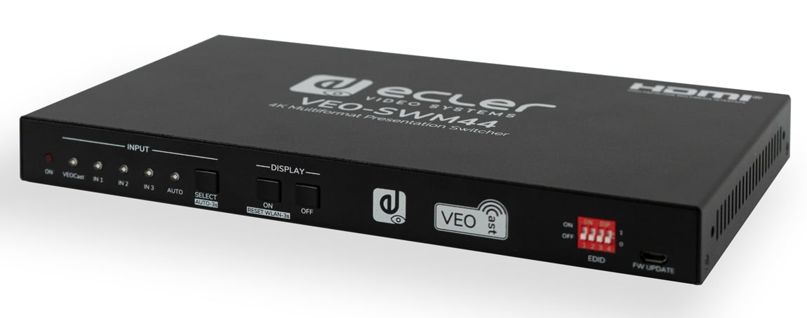 Ecler Selector 4K 4x1 para Presentaciones con VEOCast VEO-SWM44