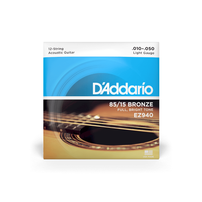 D Addario EZ940 85/15 12-String Bronze Cuerdas Guitarra Acústica Light EZ940