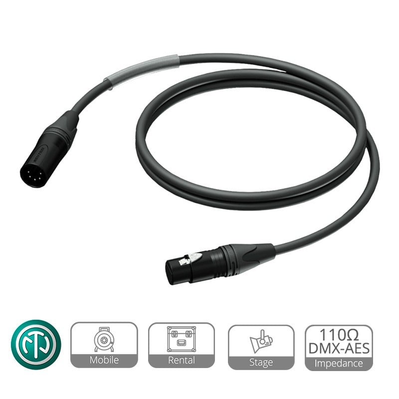 PROCAB Cable XLR Macho/Hembra 5P 3 metros Cable XLR Macho/Hembra 5P 3 metros