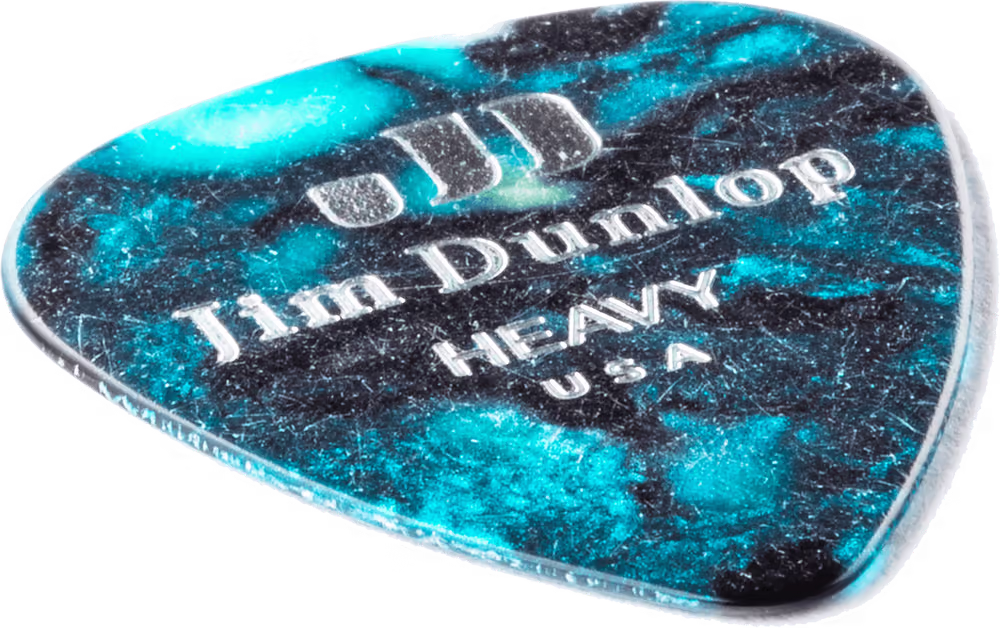 Dunlop Pack 12 Púas Genuine Celluloid Turquesa Perlado - Heavy ADU483P11HV