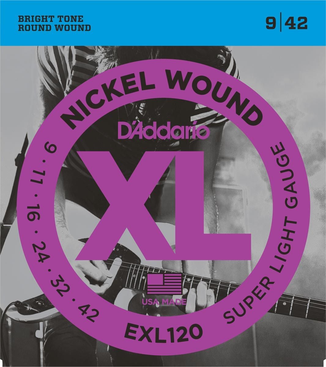 D Addario EXL120 Juego cuerdas Guitarra Eléctrica 9-42 EXL-120