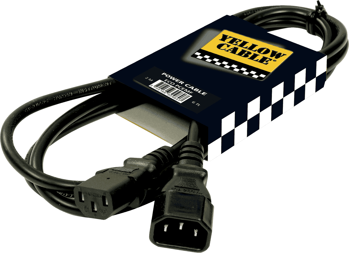 Yellow Cable ECO-PCEMF Cable de Corriente Euro Macho / Hembra ECOPCEMF