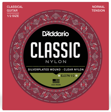 D Addario EJ27N 1/2 Cuerdas Clásicas de Estudiante de Nailon EJ27N 1/2 