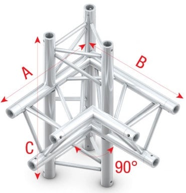 Showtec FT30044 Corner 90 up/down,right -50cm Pro-30 Triangle F Truss FT30044