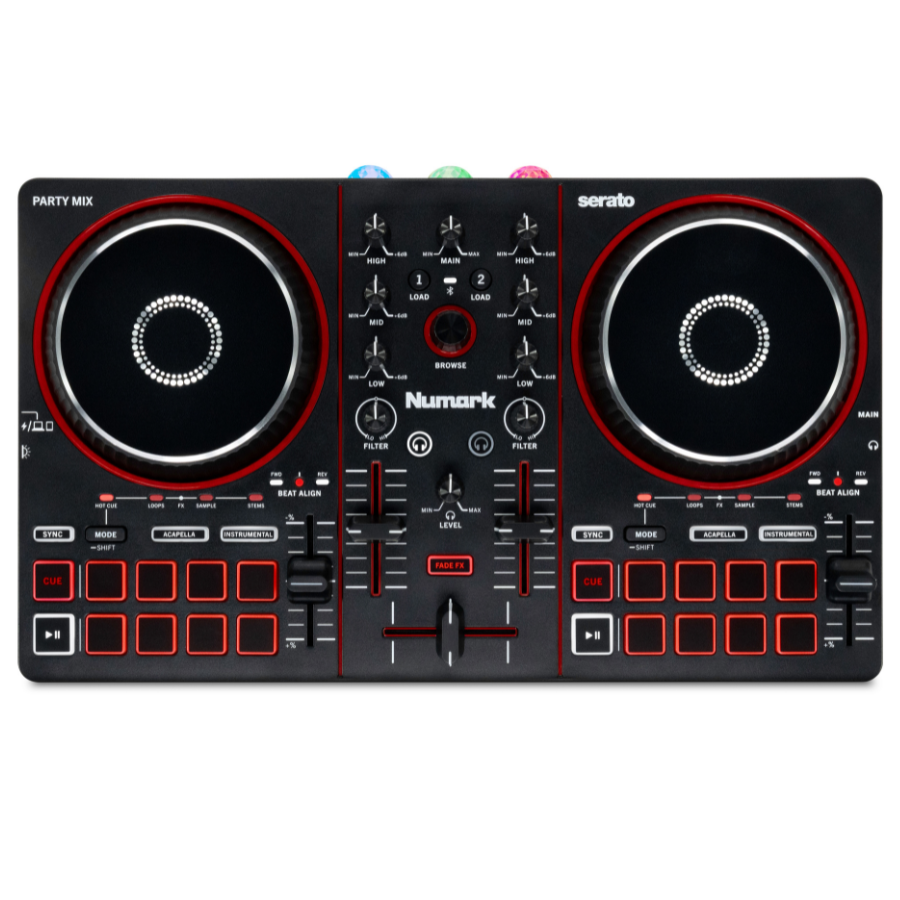 Numark Party Mix III Controlador Dj con Interface de Audio y Show de Iluminación LED Party Mix III