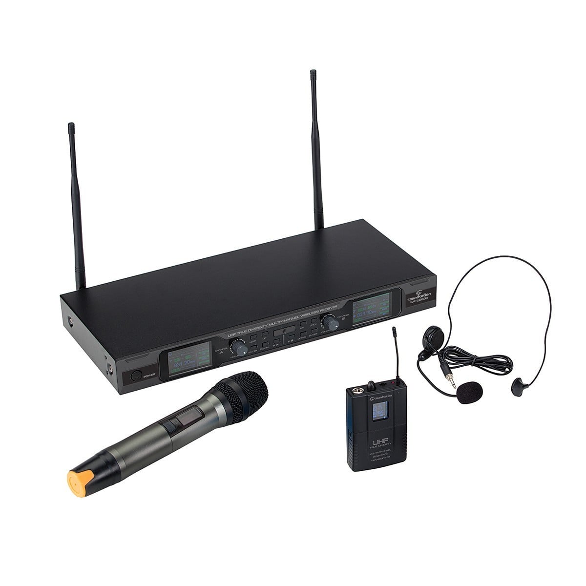 Soundsation Sistema de micrófono inalámbrico multicanal UHF dual con verdadera di WF-U2600HP