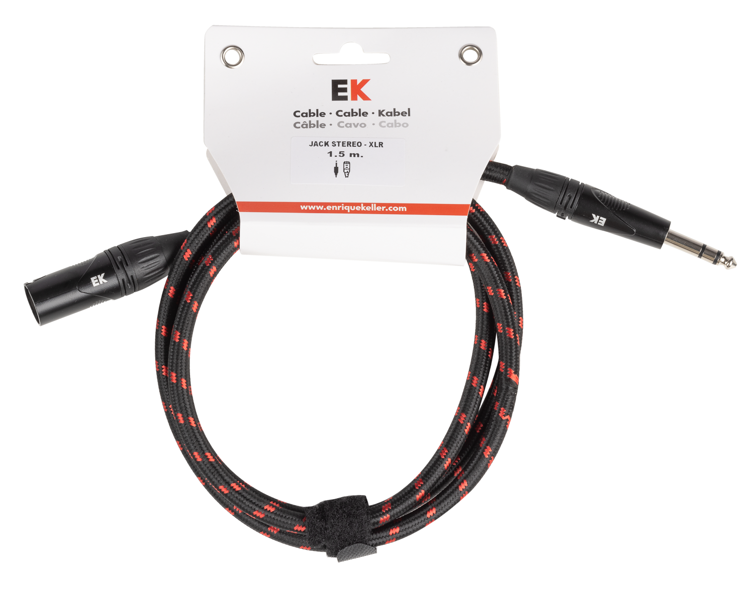 EK Audio Cable Jack Estéreo - Xlr Macho De Tela Trenzada 1,5M SFXJ00415