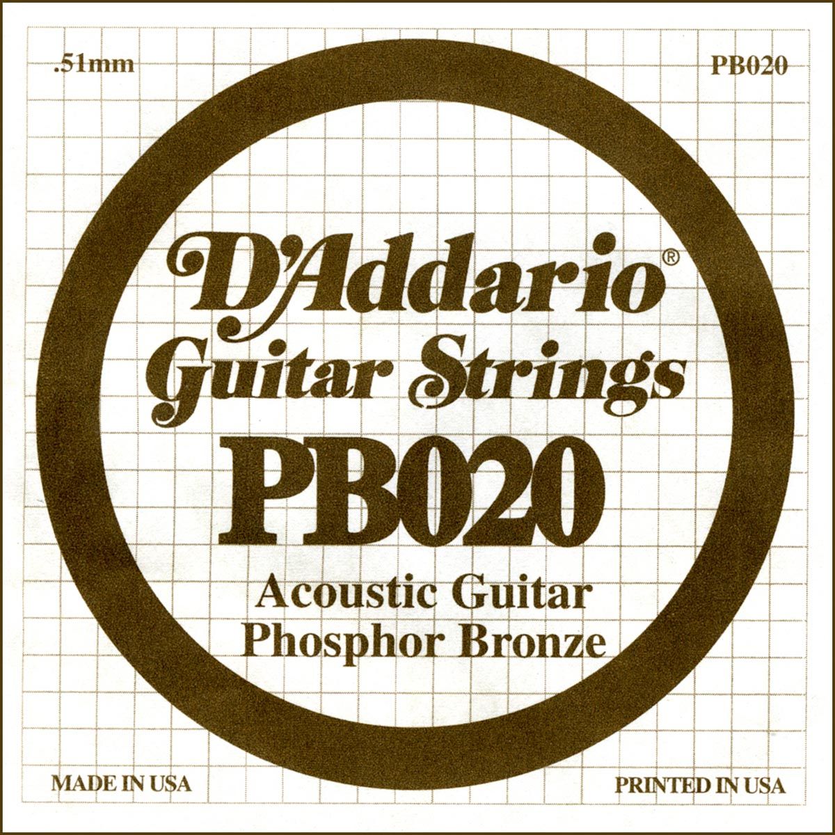 D´addario PB020 Cuerda Suelta para Guitarra Acústica PB020