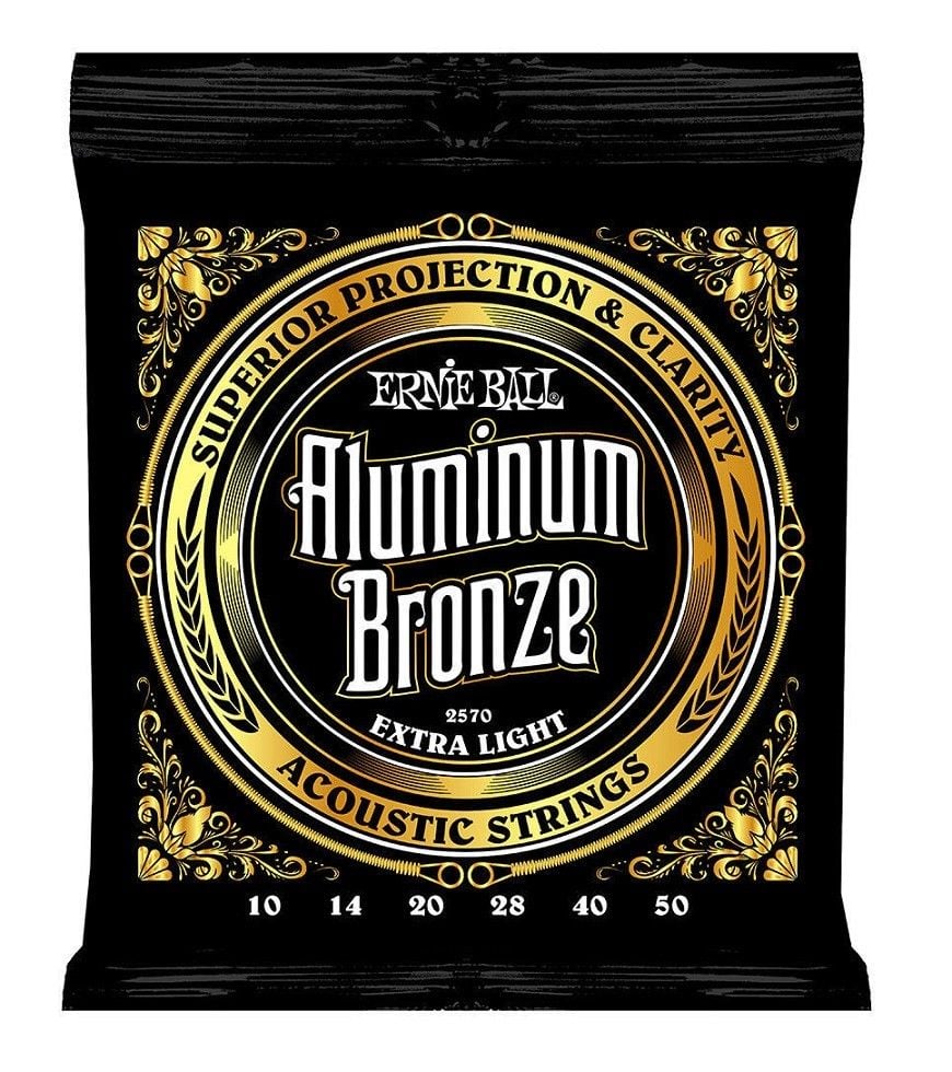 Ernie Ball 2570 Aluminum Bronze Extra Light Cuerdas Para Guitarra Acústica 10-50 2570