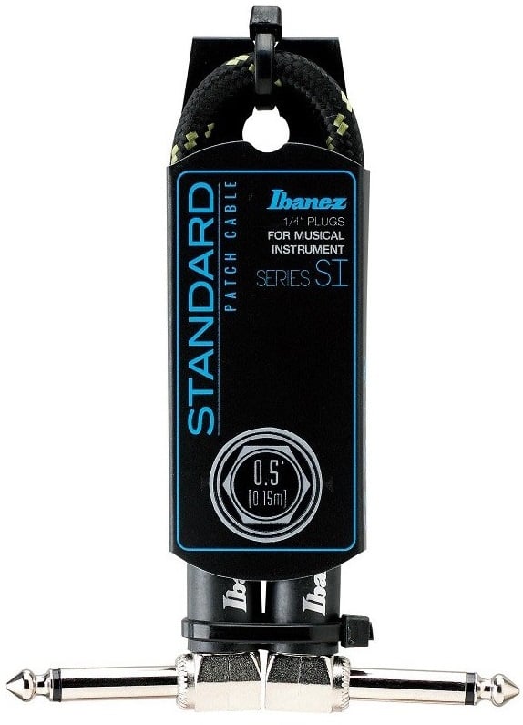Ibanez SI05P-BG Cable Patch 15 cm Negro y Verde SI05P-BG