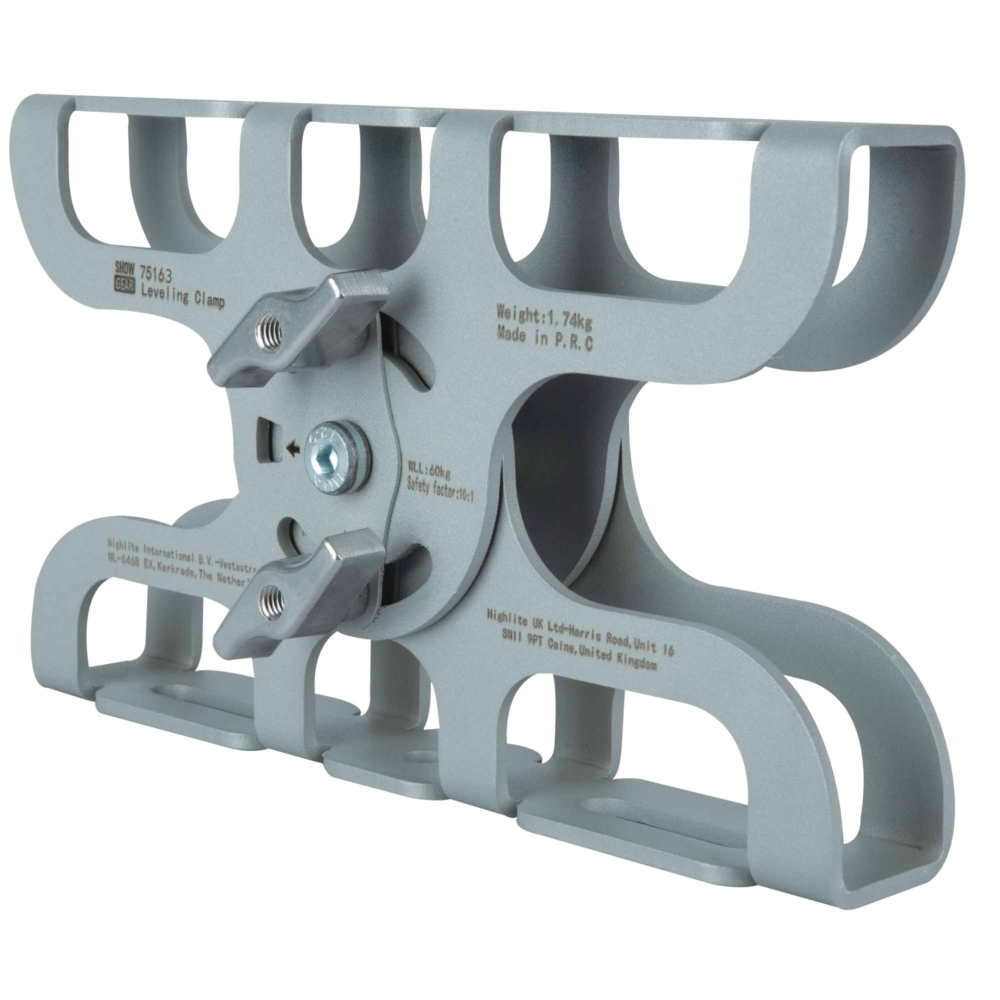 Showgear Levelling Clamp - Silver Compensates for angled mounting points 75163