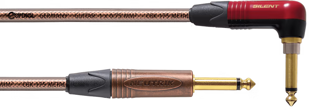 Cordial Cable de guitarra jack/jack acodado SILENT Metal - 3m ECLCSI3RP-METAL-SILE