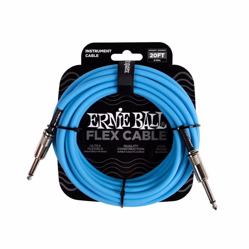 ERNIE BALL Cable Eb Instrumento Flex Jack-Jack Ss 6 M - Azul EB6417