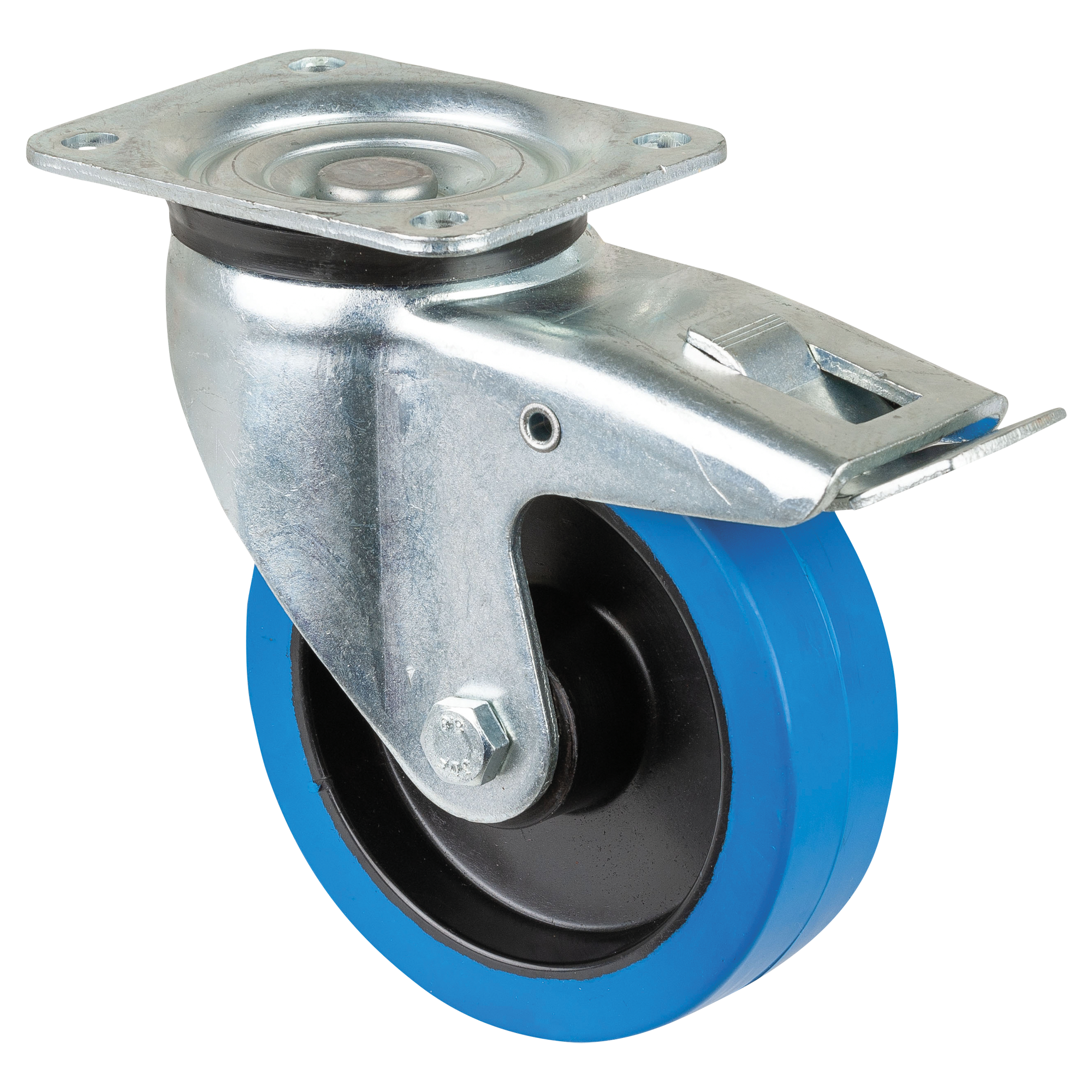 Showgear Swivel Blue wheel 125 mm - with brake D8006
