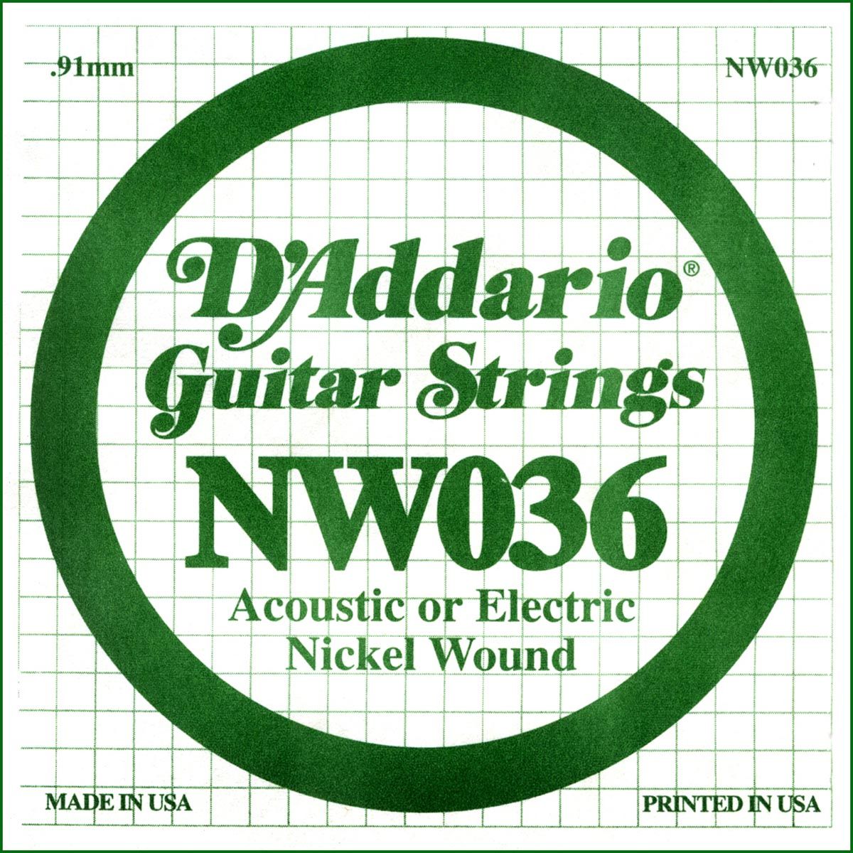 D´addario NW036 Cuerda Suelta para Guitarra Eléctrica NW036