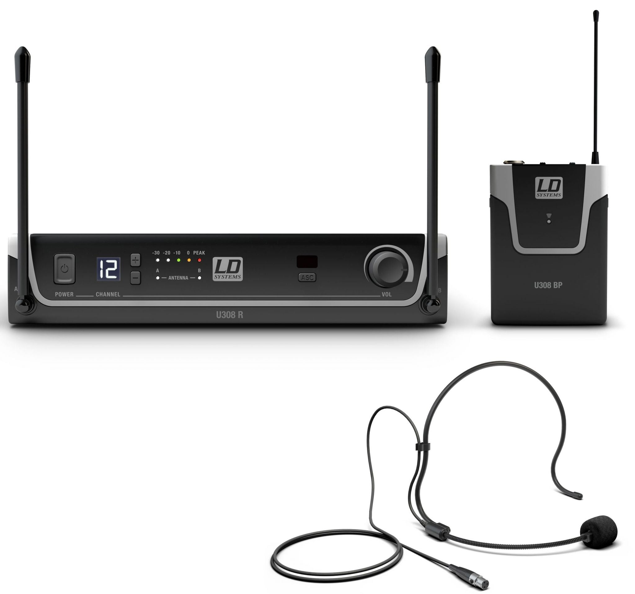 LD Systems U308 BPH Sistema inalámbrico con petaca y micrófono de diadema U308 BPH