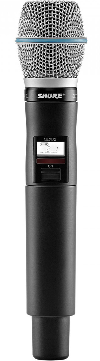 SHURE QLXD2/B87C H51 Transmisor de Mano QLX-D con Cápsula Beta87C 534-598 MHz QLXD2/B87C H51