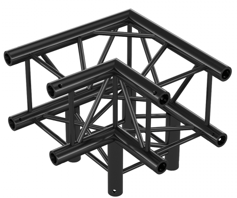 Showtec FQ30012HDB Corner 3-way 90 Heavy Duty Black Pro-30 Square F Truss FQ30012HDB