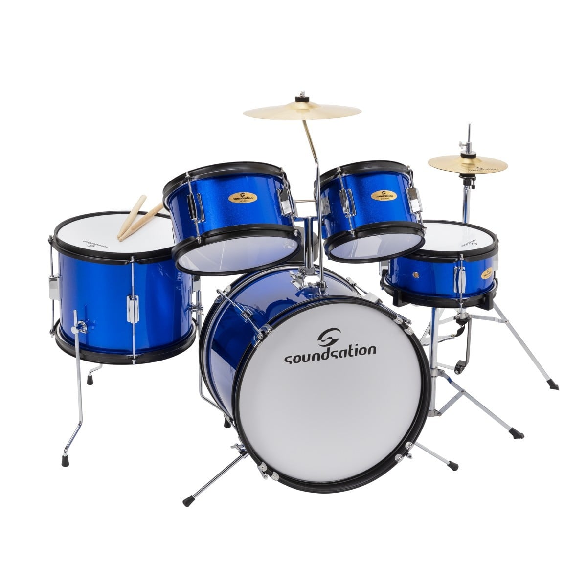 Soundsation Batería JDK100-BL Junior de 5 piezas, color azul metálico. JDK100-BL