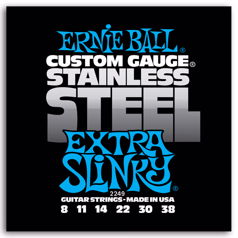 ERNIE BALL Juego Eléctrica Slinky S. Steel Extra 8-38 EB2249