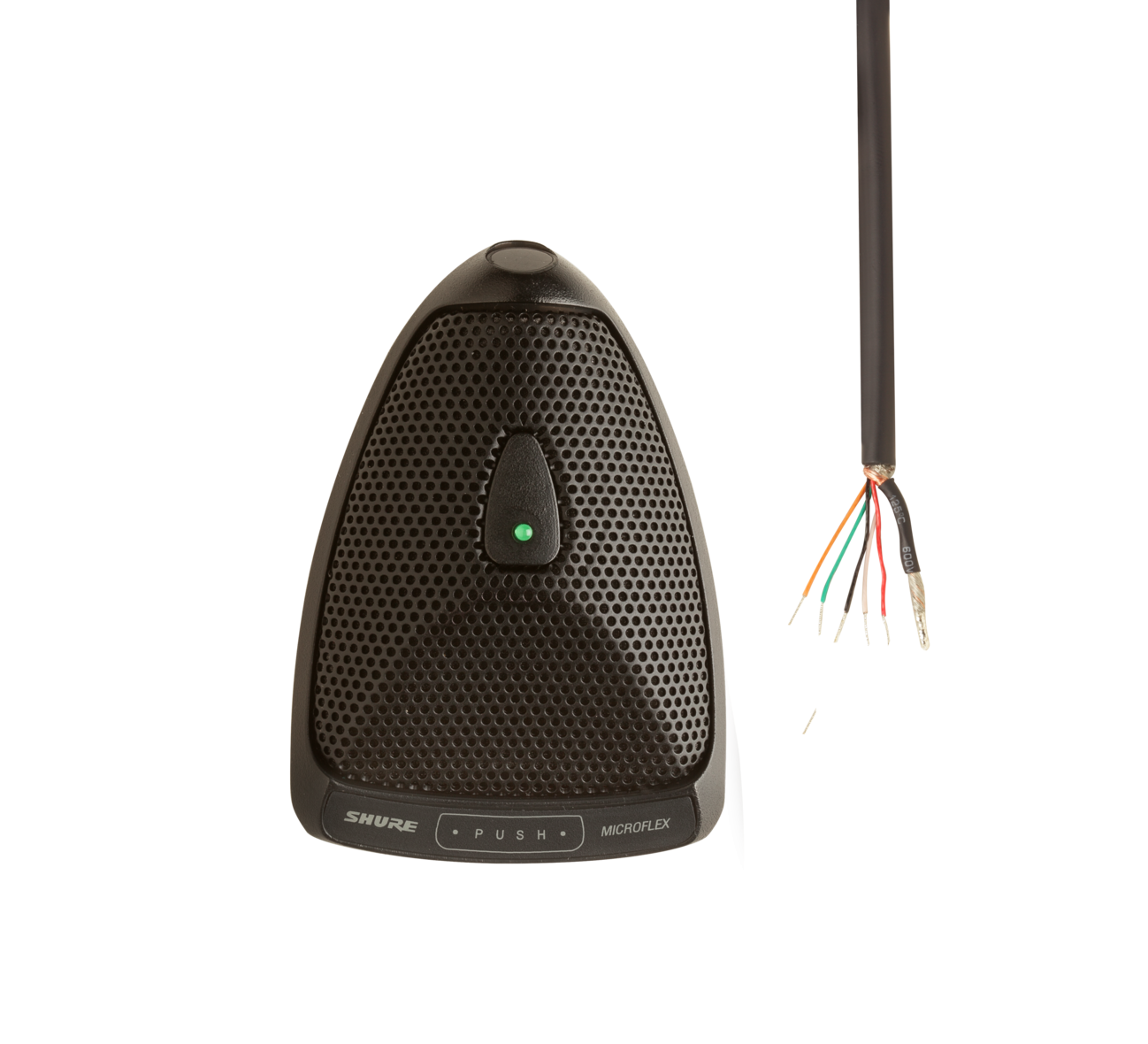 SHURE MX392BE/S Micro mini Superficie Supercard. Interruptor y LED. Salida cable inferior. MX392BE/S