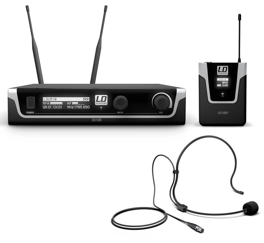 LD Systems U518 BPH Sistema Inalámbrico con Petaca y Micrófono de Diadema U518 BPH