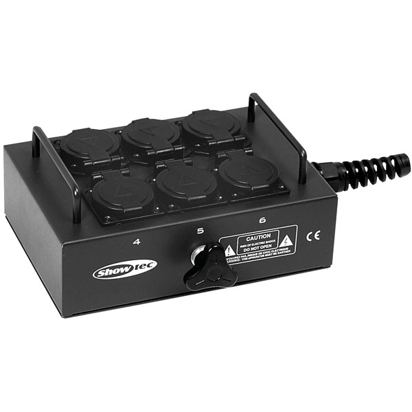 Showtec BO-6-PG Regleta Schuko 50289 BO-6-PG 50289