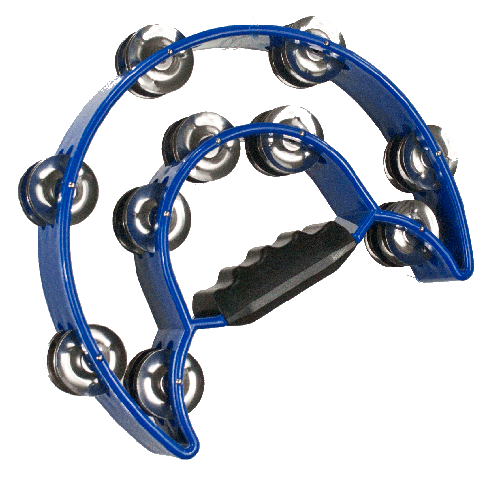 Jinbao TW20BL Pandereta Media Luna Doble Azul TW20BL