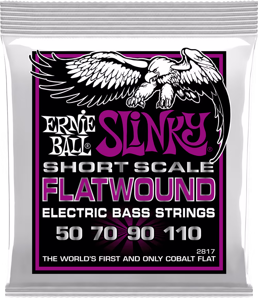 ERNIE BALL Juego Bajo Eléctrico Entorchado Plano Slinky Power Short Scale 55-110 CEB2817