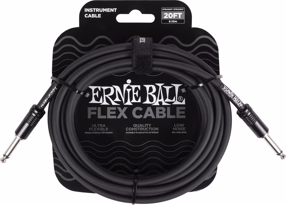 ERNIE BALL Cable Eb Instrumento Flex Jack-Jack Ss 6 M - Negro EEB6435