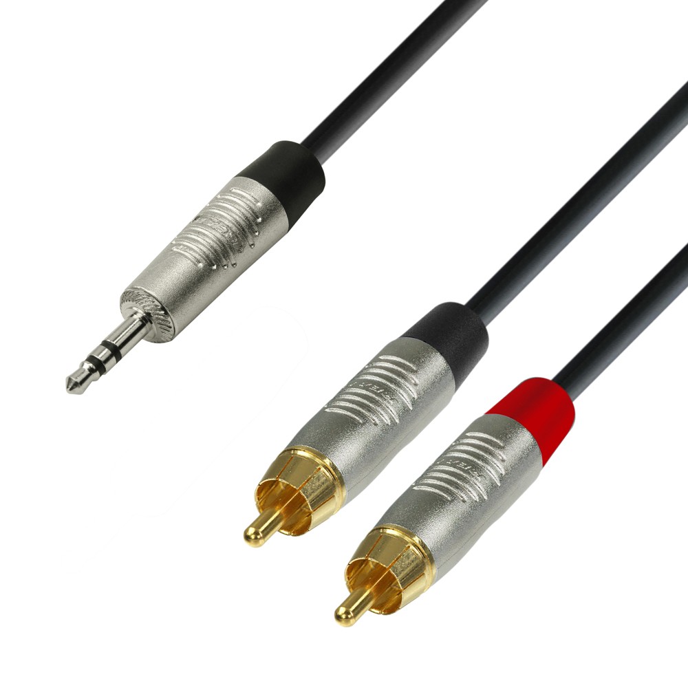 Adam Hall Cables K4 YWCC 0600 Cable de Audio REAN de Minijack 3,5 mm estéreo a 2 RCA macho 6 m K4 YWCC 0600