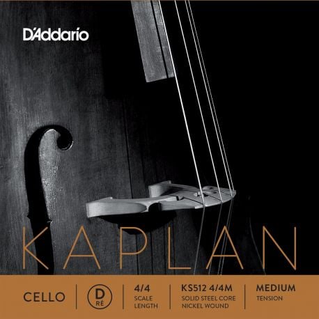 D´addario KS512 Cuerda Kaplan Solutions Re (D) para violonchelo 4/4, tensión media KS512-4/4M Kaplan Solutions Cello D