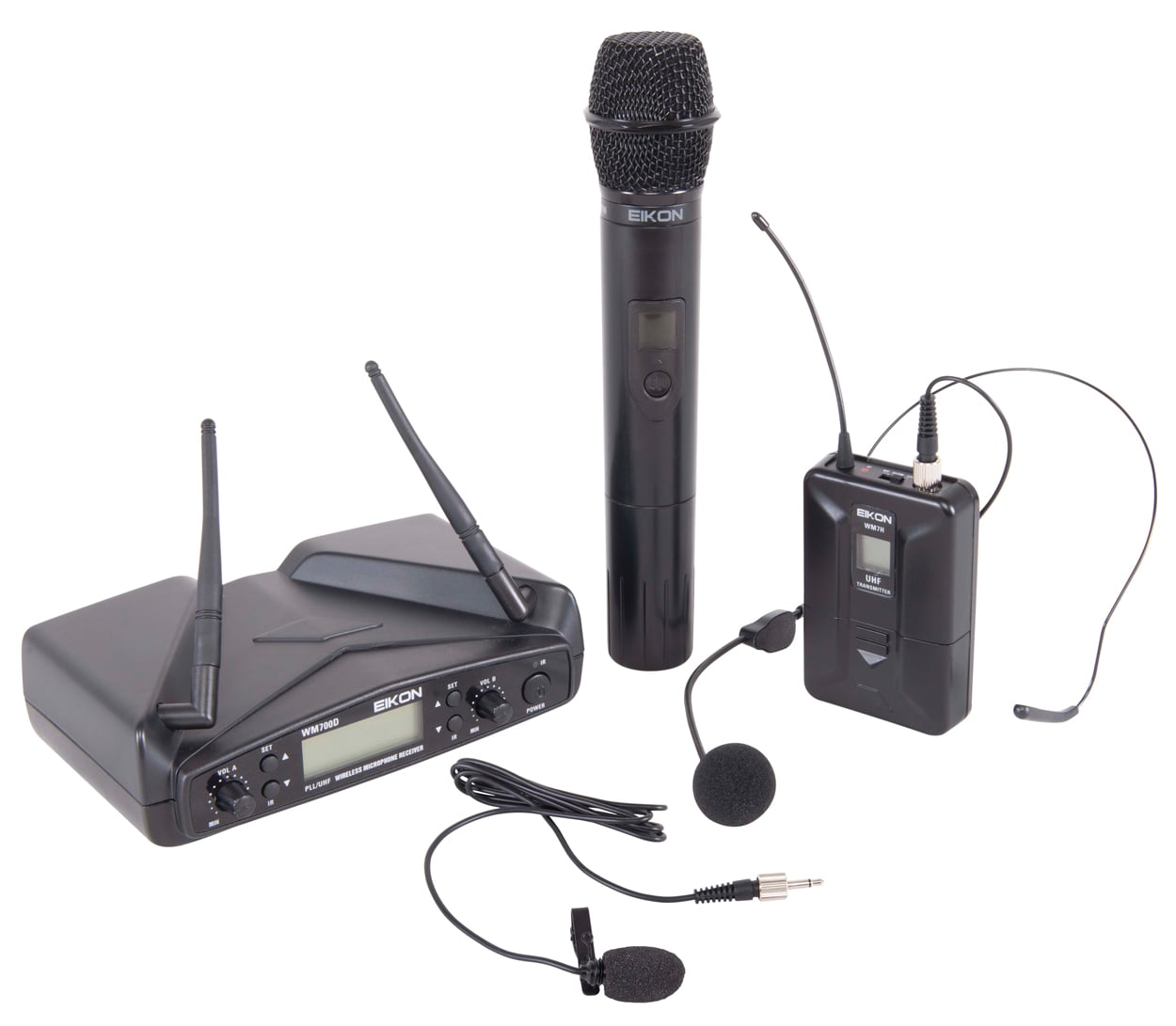 Eikon WM700DKIT. Sistema Micrófono Inalámbrico Completo PLL UHF Doble Canal WM700DKIT