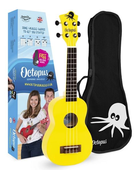 Octopus UK 205 YL Ukelele Soprano Amarillo con Funda UK200 amarillo