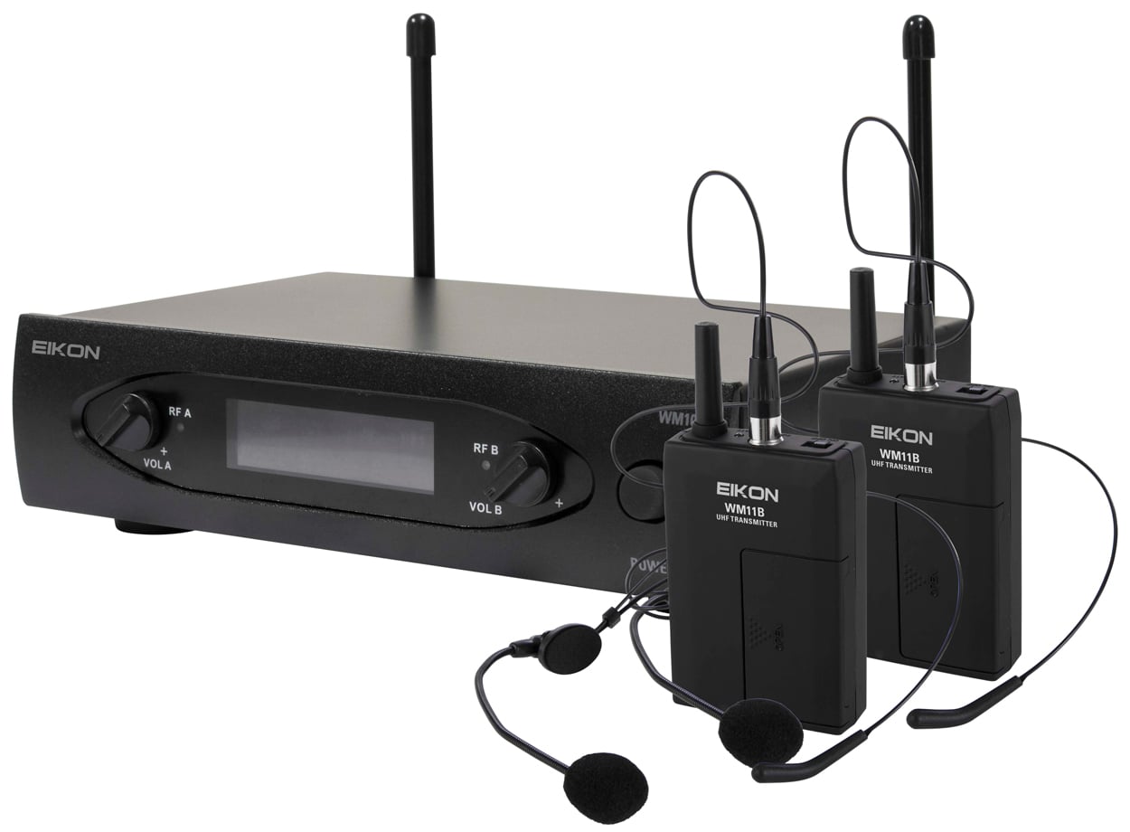 Eikon WM101DHV2. Sistema de Micrófono de Diadema Inalámbrico UHF Doble Canal WM101DHV2