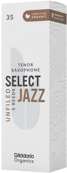 Daddario ORRS05TSX3S Organic Select Jazz Cañas Sin Limar Saxo Tenor Dureza 3 Blanda 5 uds ORRS05TSX3S
