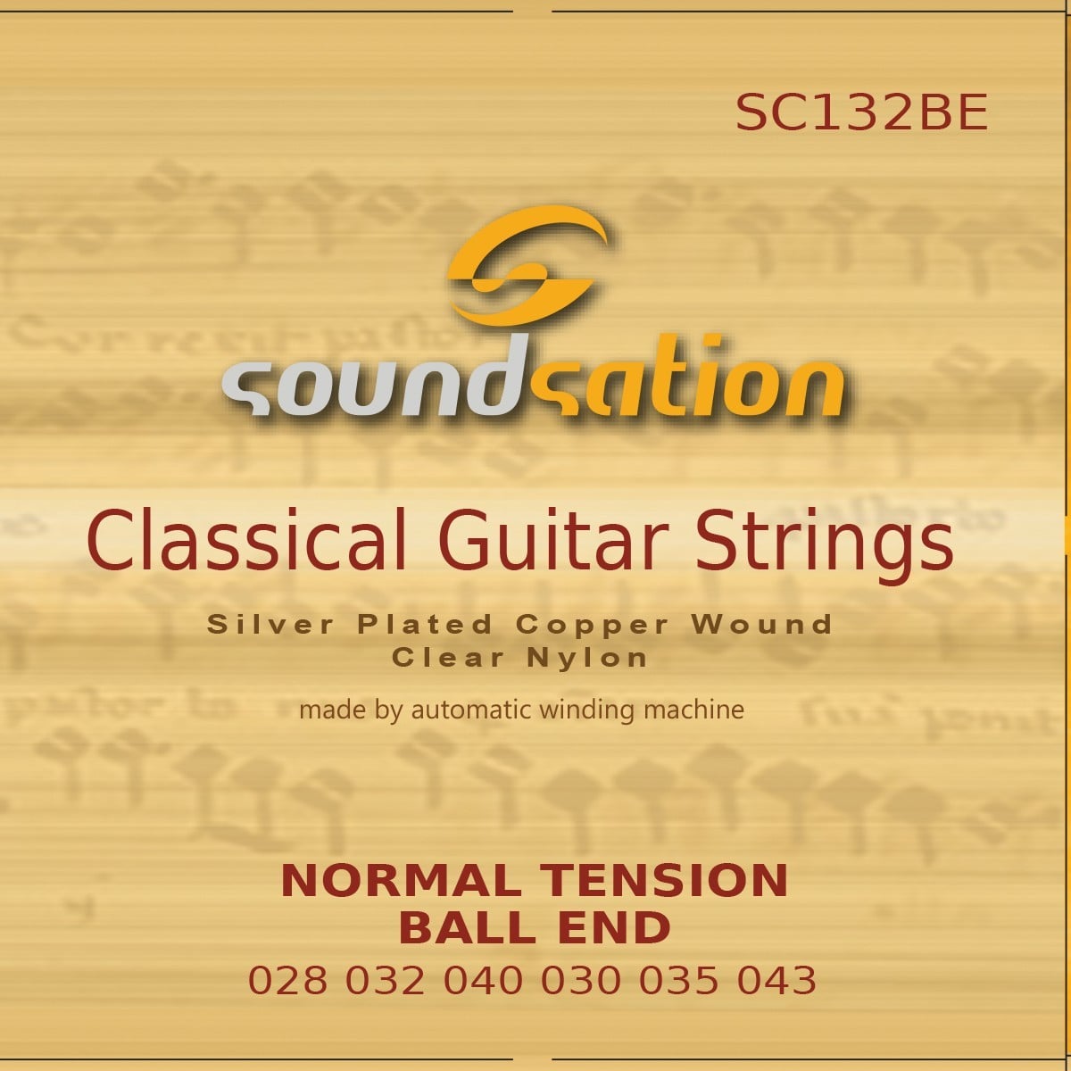 Soundsation Juego de cuerdas para guitarra clásica SC132BE con extremo de bola - SC132BE