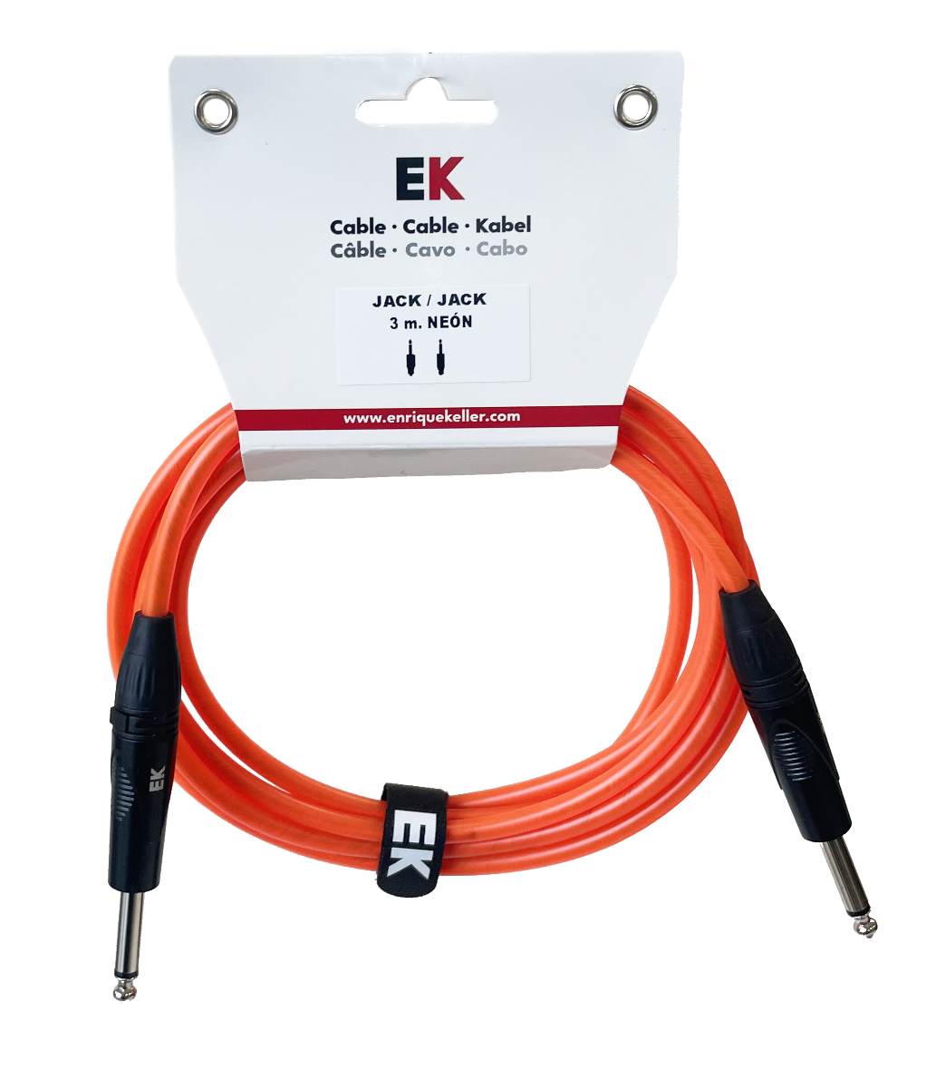 EK Audio Cable  Jack-Jack Neón Naranja Fluorescente 3M SFJJ0043ORF