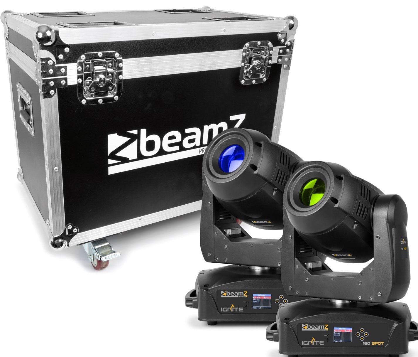 BeamZ Professional IGNITE180 Cabeza Movil Spot LED 2pcs en Flightcase 150370 IGNITE180
