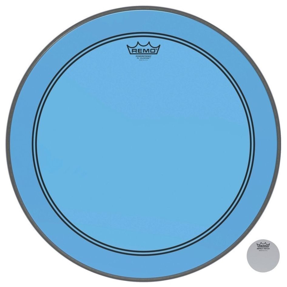 Remo 24" Powerstroke 3 Colortone Clear Blue Parche de Bombo de Bombo 24" Powerstroke 3 Colortone C