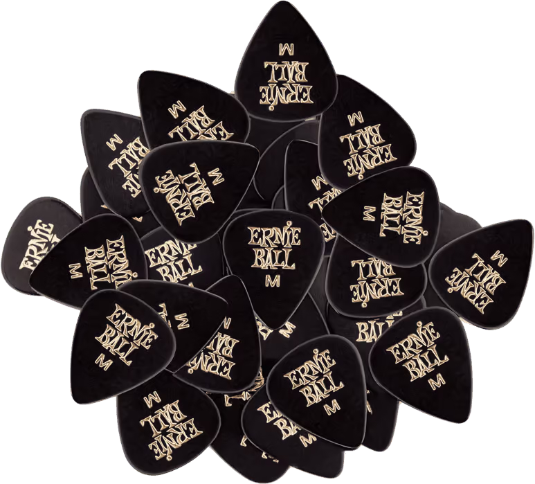 ERNIE BALL Pack 144 Ud. Púas Celluloid Negra - Medium (0,72 Mm) AEB9114
