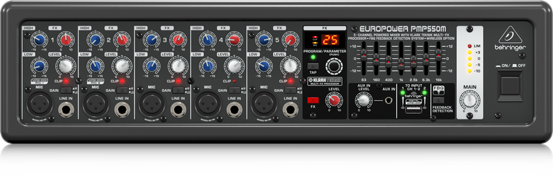 BEHRINGER PMP550 M, Mezclador autoamplificado mono 500W 4Oh pmp550m