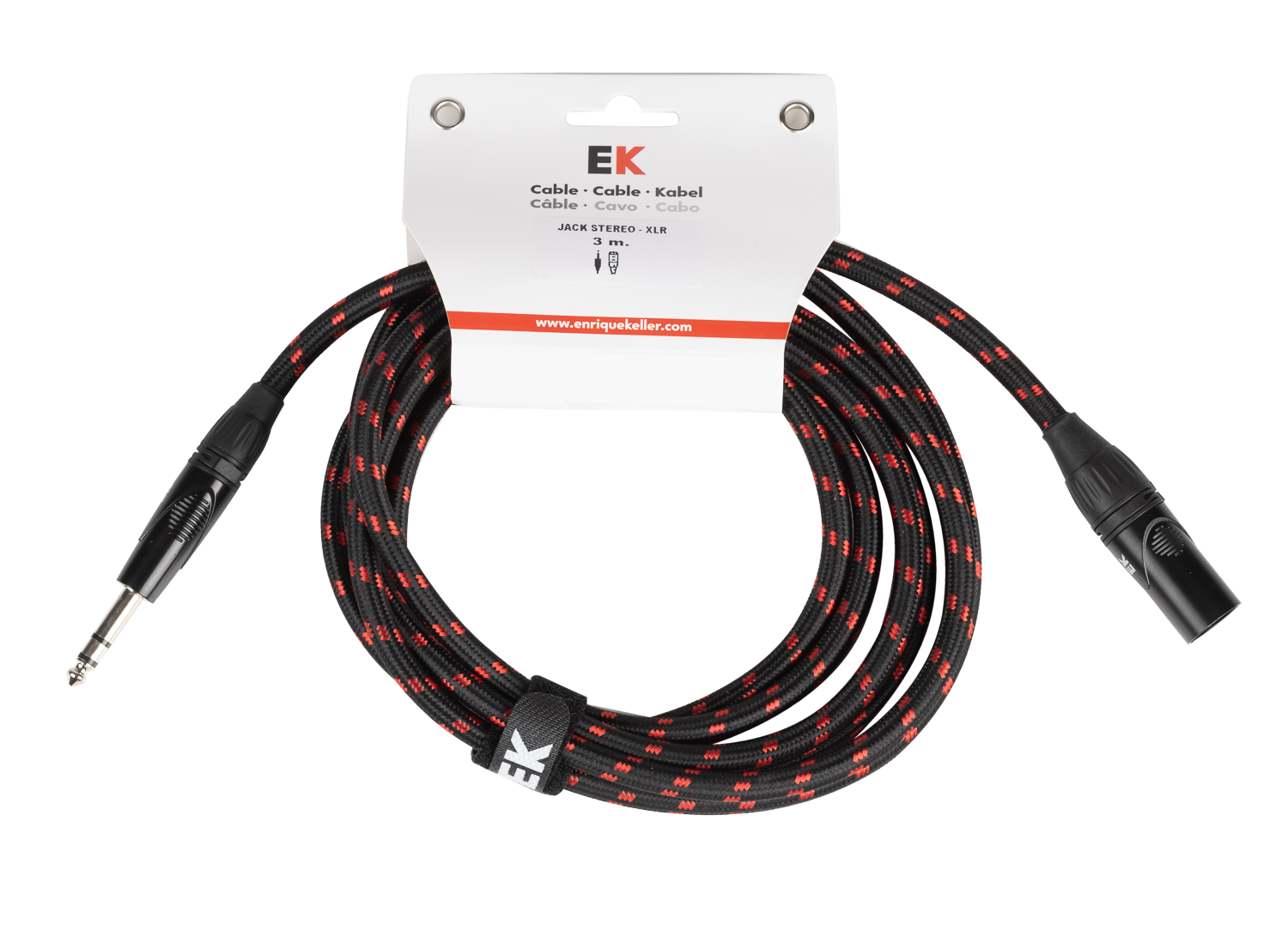 EK Audio Cable Jack Estéreo - Xlr Macho De Tela Trenzada 3M SFXJ0043