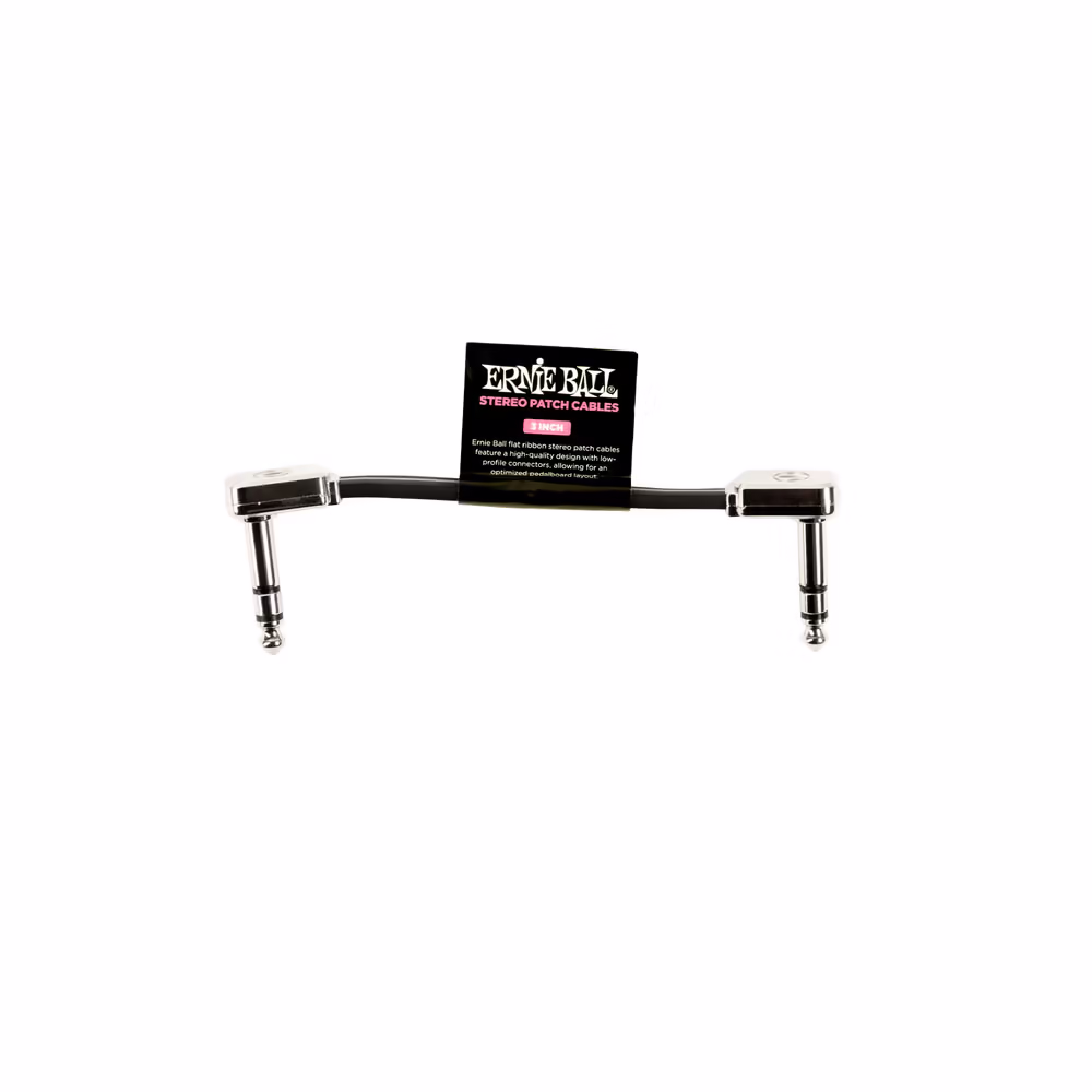 ERNIE BALL Cable Eb Patch Flat Ribbon Trs 3\" Negro EB6407