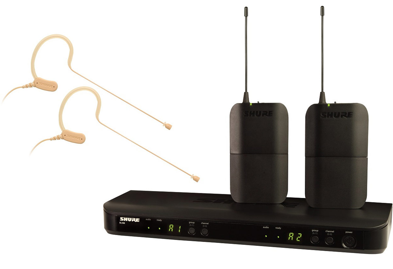 SHURE BLX188E/MX53 K3E Sistema Inalámbrico Dual con Diademas MX153 BLX188E/MX53 K3E