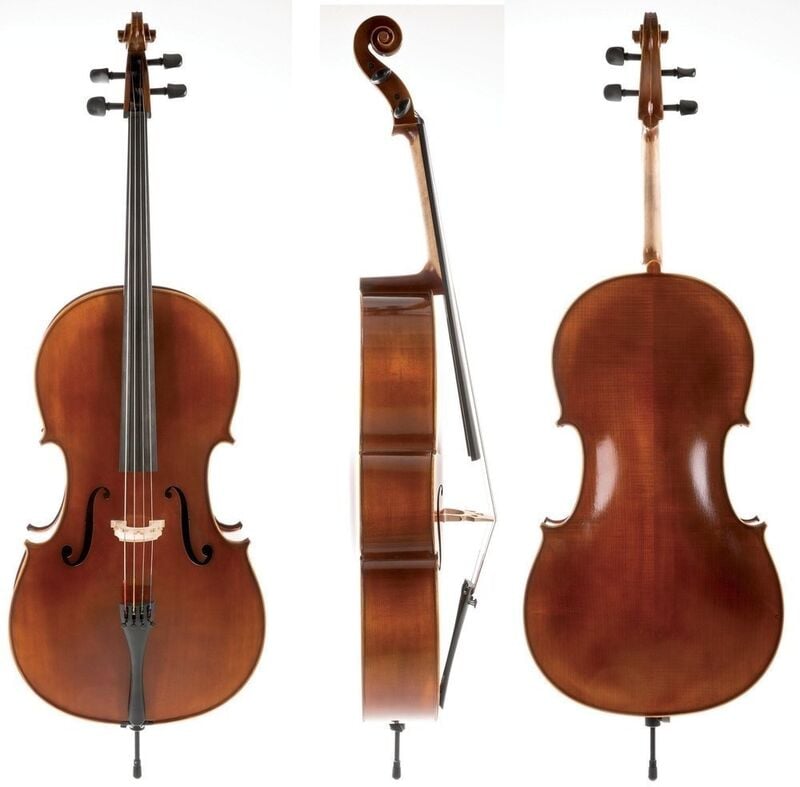 Gewa Cello Ideale-VC2 1/4 Montado Transporte, Incluye Funda, Arco de Carbono y Cuerdas Larsen Aurora GS4020641121